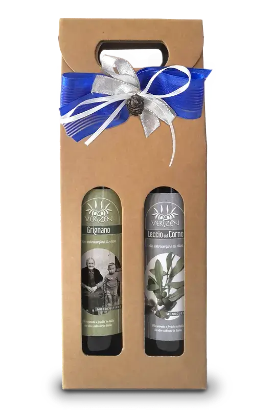 confezione regalo di 2 bottiglie da 500ml olio EVO